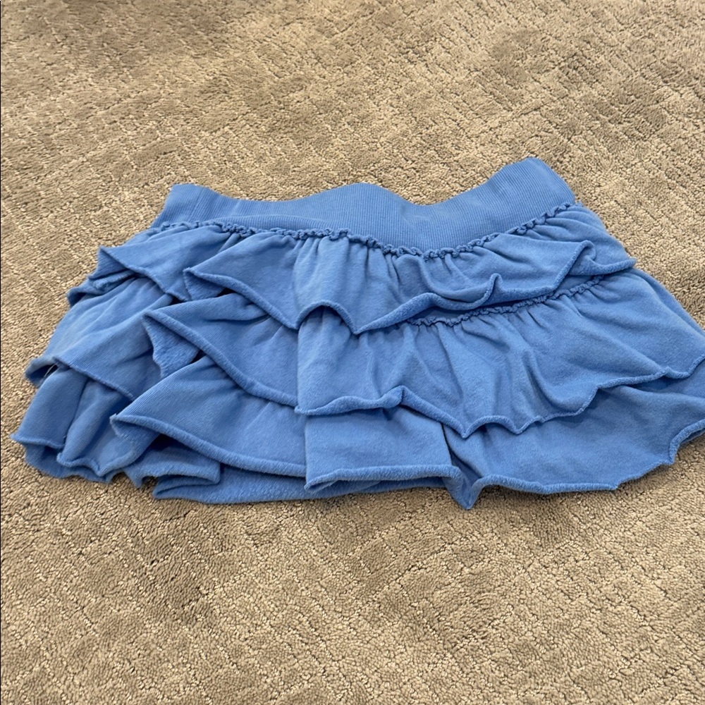Katie J NYC Blue Ruffled Mini Skirt